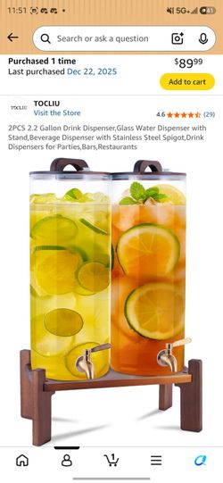 Glass Double Drink Dispenser