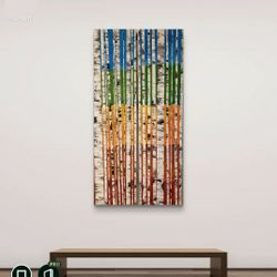 Contemporary Birch Tree Forest Acrylic Painting