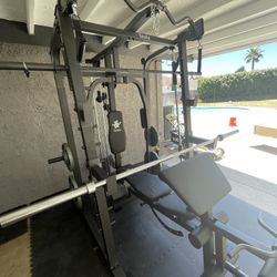 Vesta Fitness Smith Machine 2001 w/Bench Attachment | 230lb Bumpers Weights | 7ft Olympic Bar | Fitness | Gym Equipment | FREE DELIVERY 🚚 