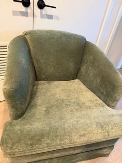 Olive Velvet Upholstered Accent Chair