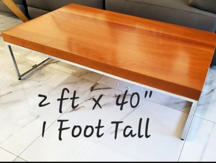 MCM Style Low Profile Coffee Table Sold Wood 