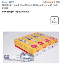 NGK BU8H Spark Plug Marine, Outboard Motor (4 Pack) Boxed