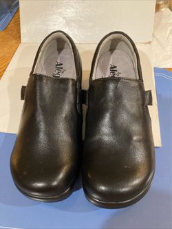 Néw Womens Alegria Black leather clogs KAR-161X size 36