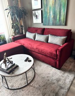 Couch and Marble Coffee Table
