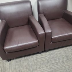 Choclate Leather Brown Sofa  Matching Set.