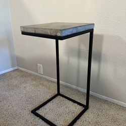 Cement Style Black And Gray Side Table 