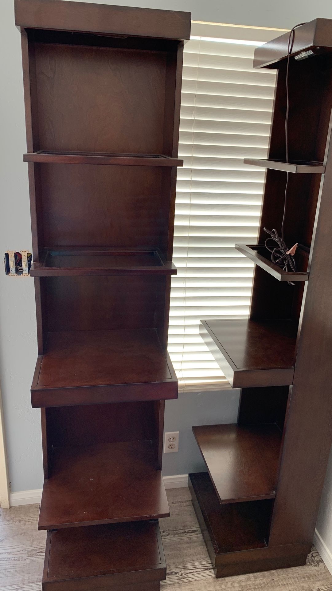 Wood shelving unit x2