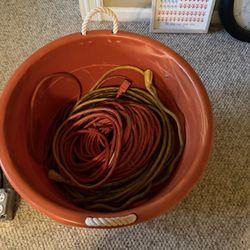 Extension Cords,  Outdoor 4-way Outlet Box, And Shop Light