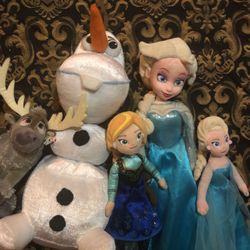 DISNEY “FROZEN” Elsa, Anna,Sven, snowman set PLUSH