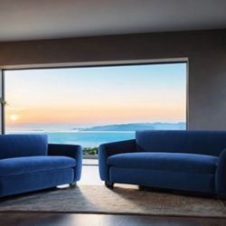 Royal Blue Sofa & Loveseat set 