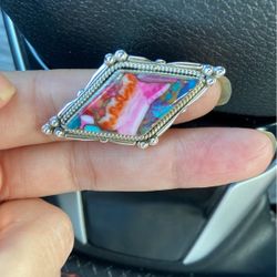 Genuine Delilah spiny oyster turquoise ring