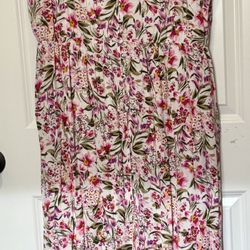 Lane Bryant Pink Floral Maxi Dress – Size 18/20