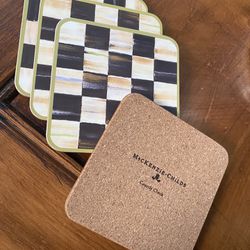Mackenzie Childs Courtly Check Coasters 