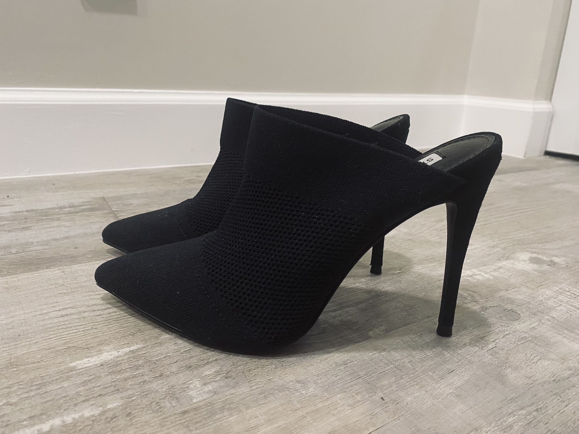 Steve Madden Black High Heels Mules Sz 8