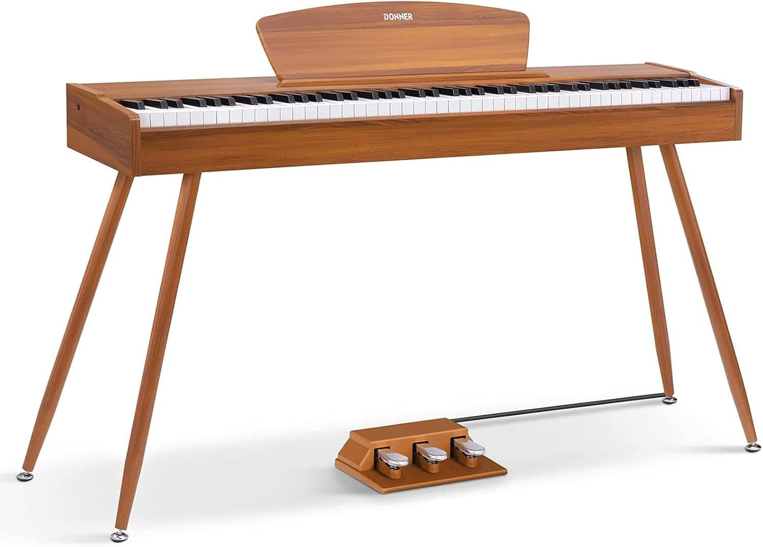 Donner DDP-80 Digital Piano 88 Key Weighted Keyboard, Full-size Electric Piano for Beginners, with Sheet Music Stand, Triple Pedal, Power Adapter, Sup
