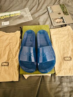 gucci sandals blue transparent AKA gucci slides US 11 - BRAND NEW !!!