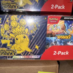 Pokemon Costco Pokemon Surging Sparks 2-Pack Trainer Box and Booster Bundle