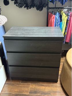 IKEA MALM 3-Drawer Dressers (Set of 2) – Black-Brown