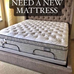 King beds, Queen Beds, Pillowtops, Hybrids, Eurotops, Memory foam, And Many Different Mattress Options FOR NOW!!!
