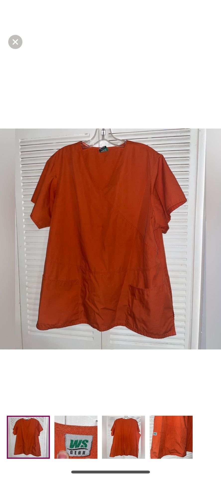 WS Gear Medical Scrub Top Size Large Women’s Orange