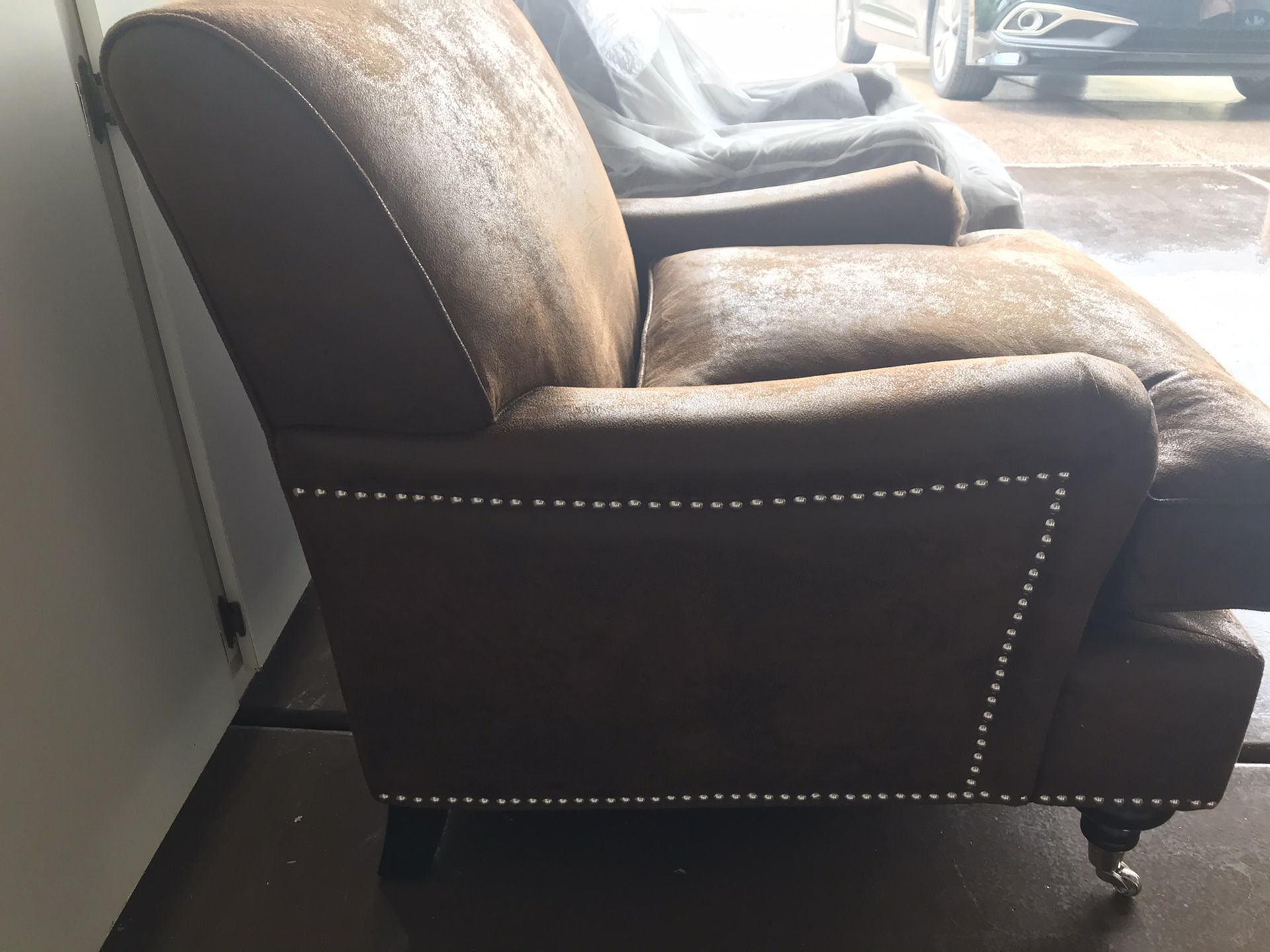 Brand new Safavids brushed suede chairs size 29.33