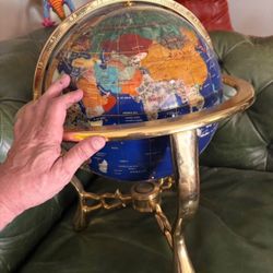 Large Globe Made Out Of Real Stone