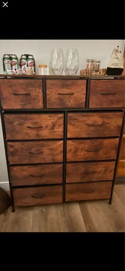 Like new dresser cabinet with folding drawers