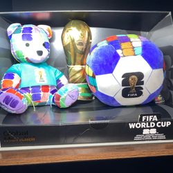 2026 FIFA World Cup Limited Edition 3 Pack Plush Bear, Trophy, Ball