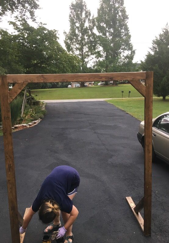 Custom built wedding arch and decorations