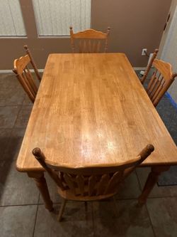 Farm table with chairs