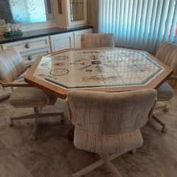 Unique Tiled Dining Table With Chairs!!