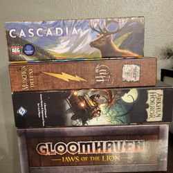 Board Games - Gloomhaven JOTL, Cascadia, Arkham Horror, Harry Potter Munchkin