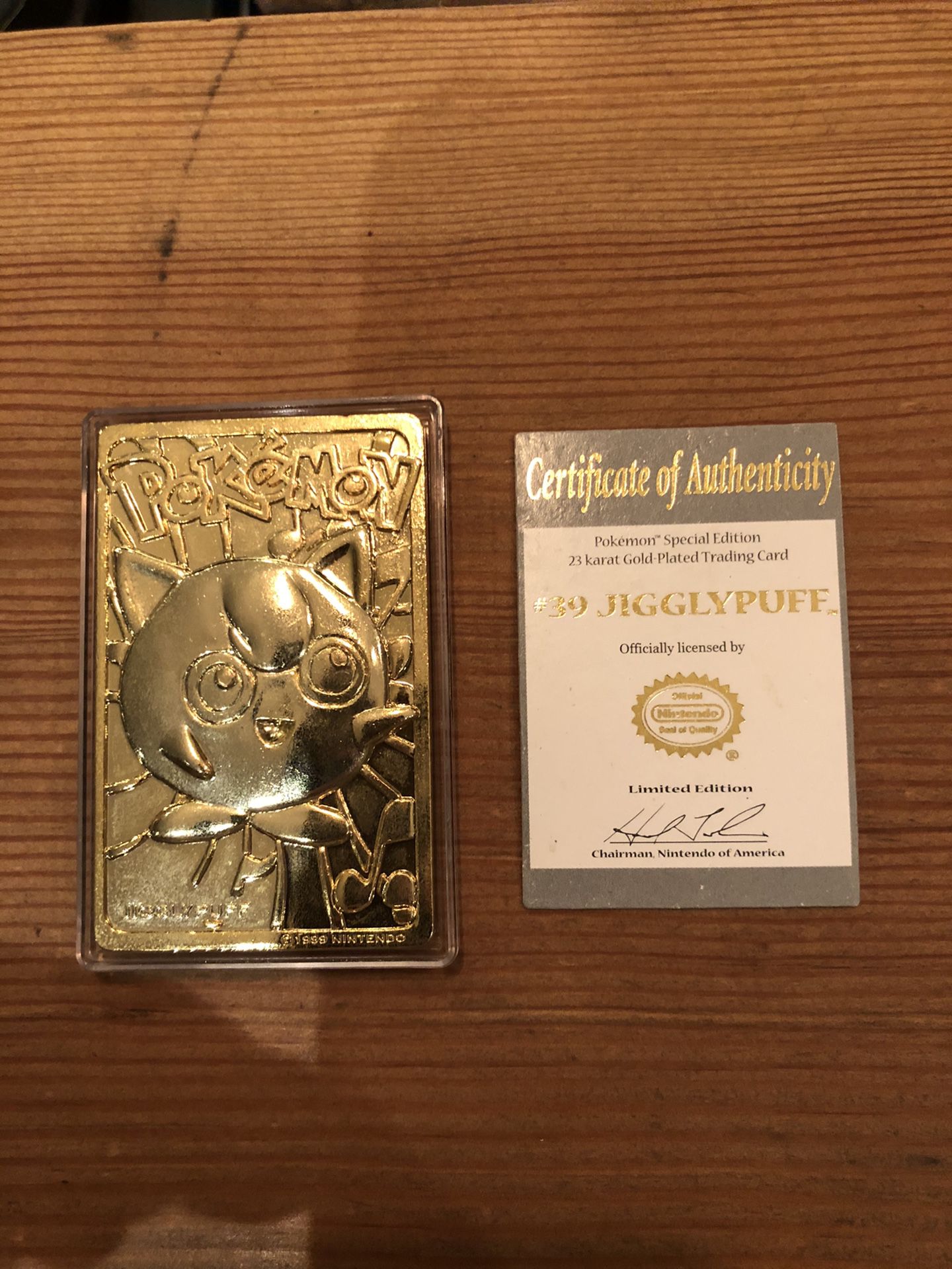 Pokemon special edition 23 karat gold plated trading card