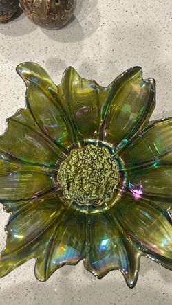 Iridescent Glass Sunflower Bowl