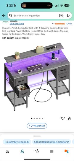 Computer Desk - 47 Inch (only Used For 2 Months)