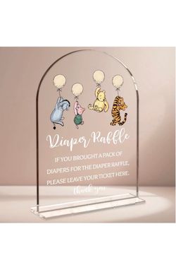 Winnie the Pooh diaper raffle sign