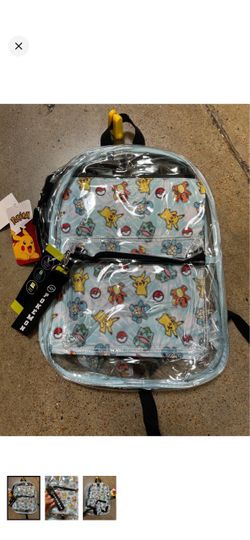 NWT Pokémon pikachu 16.5” Clear Backpack