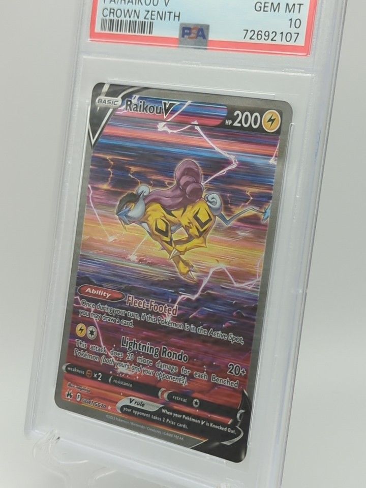 2023 Pokemon SWSH Crown Zenith GG41/GG70 Full Art/Raikou V PSA 10 GEM –  CardDogTCG