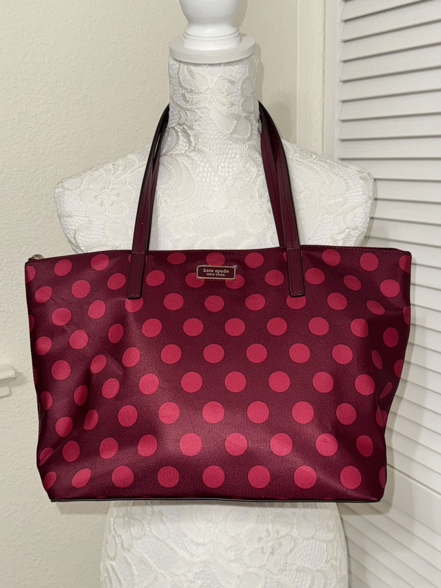 Kate Spade Hayden Blackberry Nylon Zip Bag