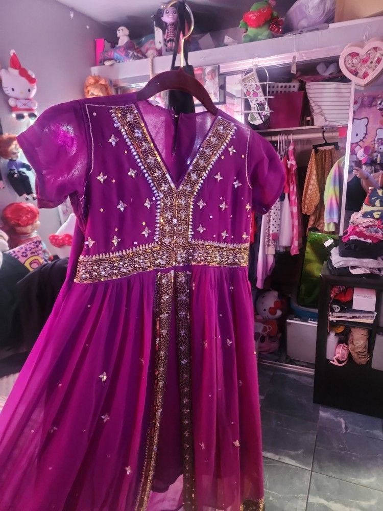 Girls Wine Indian Dress