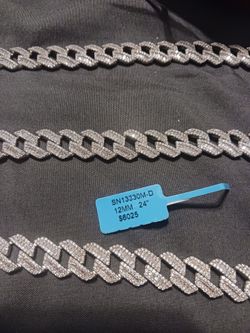 24in Baguette necklace and bracelet