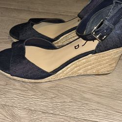 Denim Wedge Heel