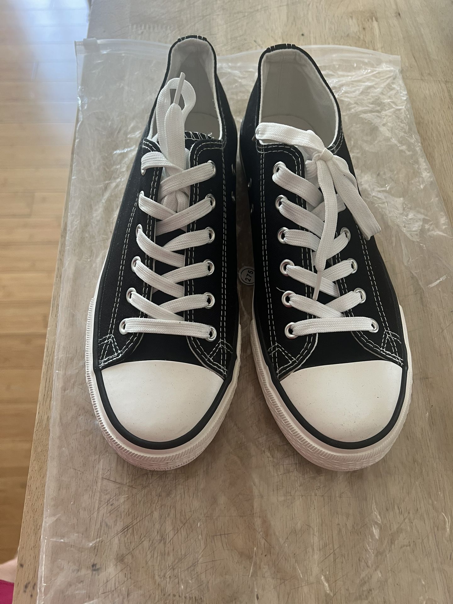 Canvas Fabric Black Sneakers, Style Converse Size 10.5 Adult Never Worn