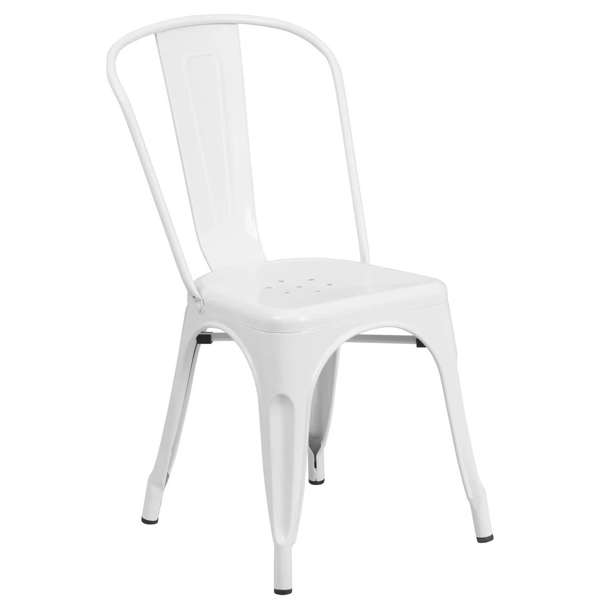 Light White Metal Dining Chair Stackable Indoor Outdoor Chair Patio kitchen Chair 