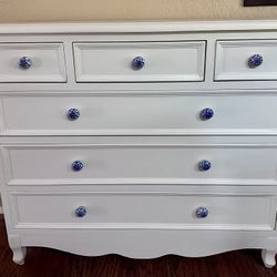 Antique Style White Narrow Dresser Entry Table 