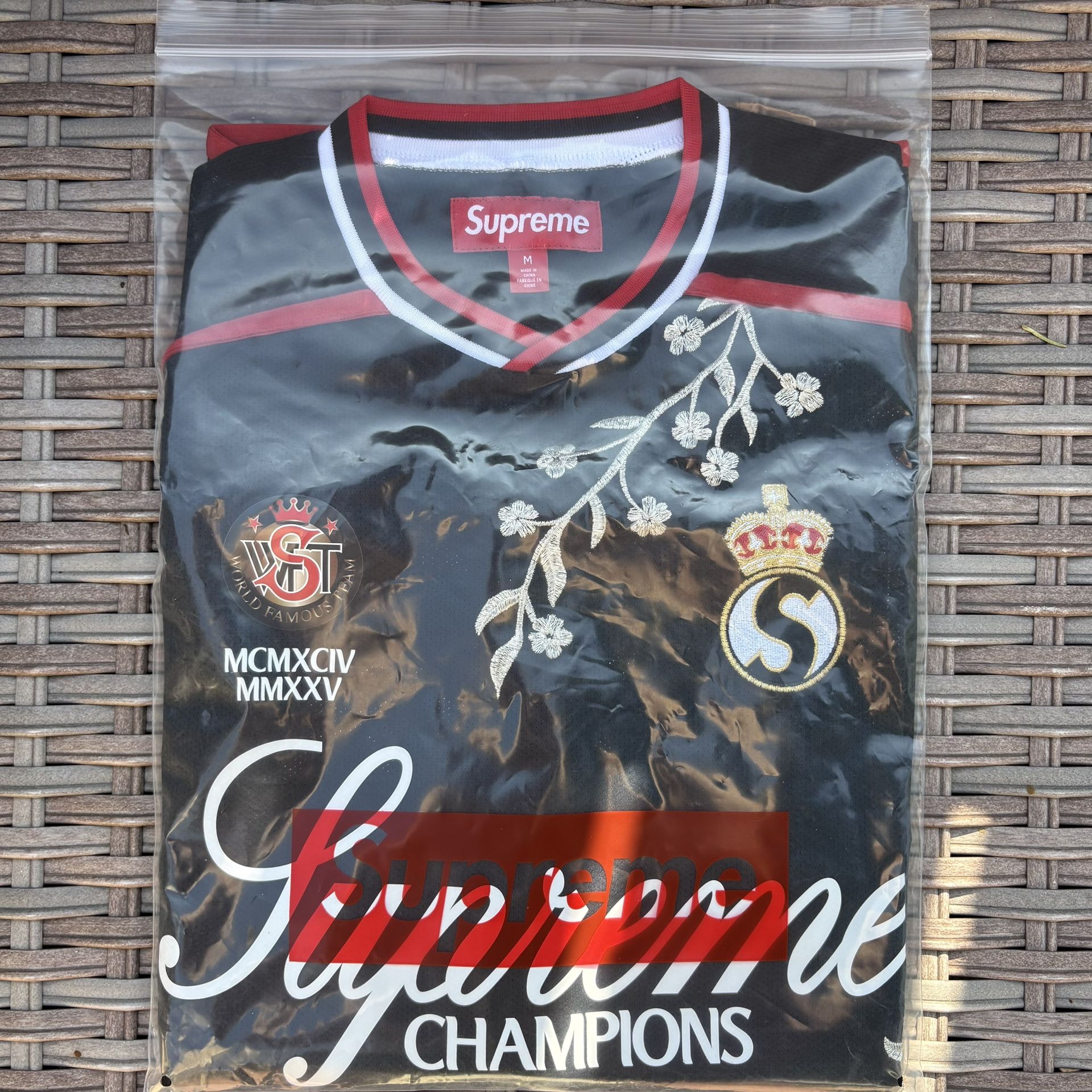 Supreme - Floral Soccer Jersey Black (Size Medium)