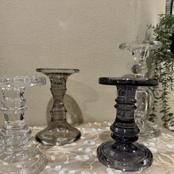 Glass Candlestick Holders