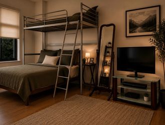 Loft  bed fall size  and twin  with 2 mattress