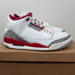 Air Jordan 3 “Cardinal” (2022) Size 9M (Replacement Box)