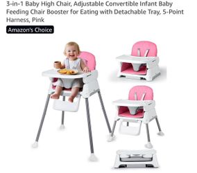 Baby high chair pink